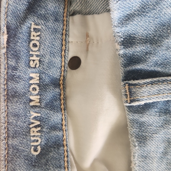 American Eagle Distressed Curvy Mom Denim Shorts Sz 18 - Picture 9 of 9